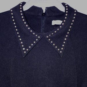 Black Calvin Klein sheath dress with studded collar, size 6
